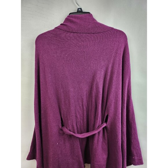 Cullen Womens Poncho Cardigan One Size Purple Wool Cashmere Timeless Sweater NWT - Picture 10 of 10